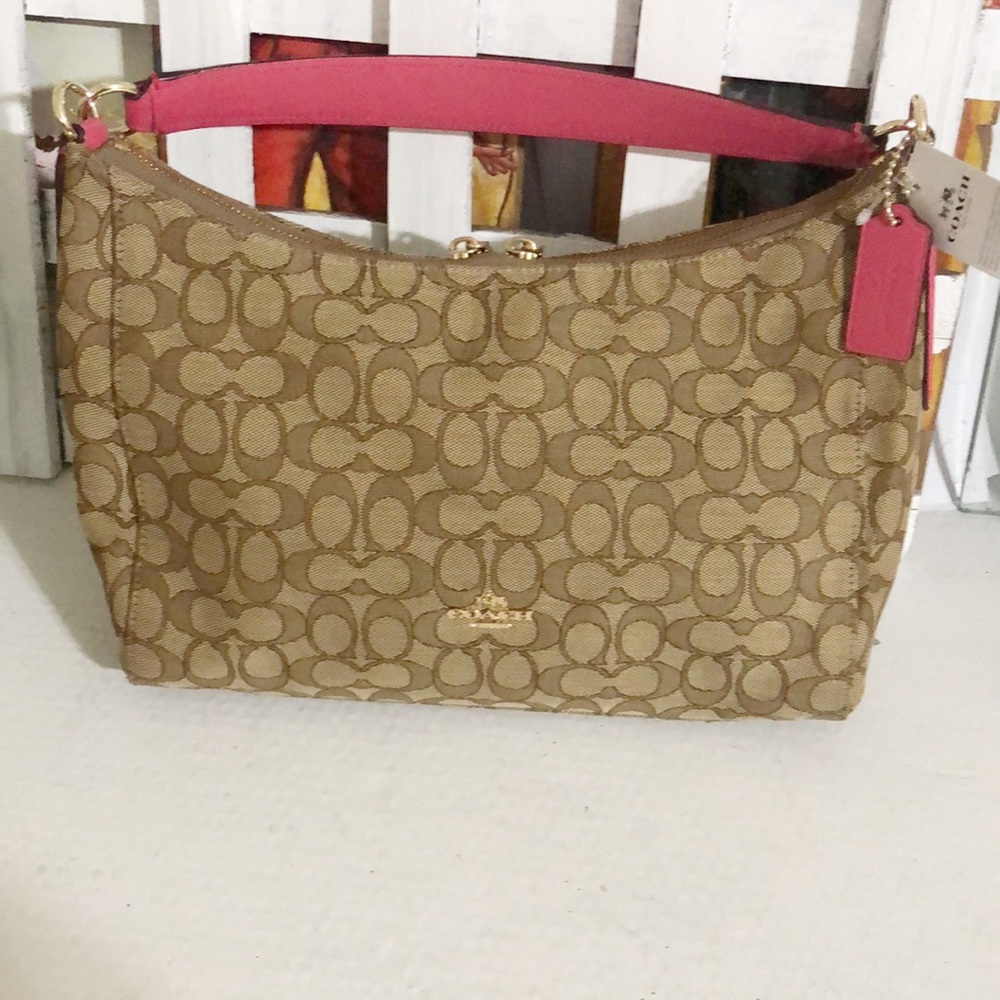 Coach Women’s East / West Celeste Convertible Hobo Brown and Pink  NWT #F58284